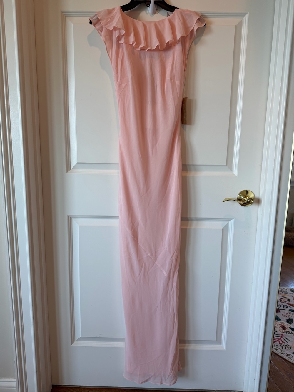 Few Moda o.p.t. Shelley Soft Peach Ruffle-Neck Sheath Dress - Picture 5 of 8